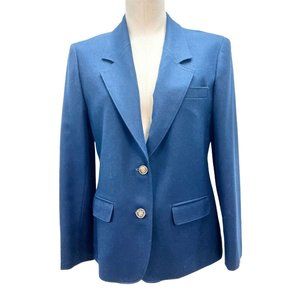 Pendleton Women's Petite Blue Classic Wool Long Sleeve Blazer